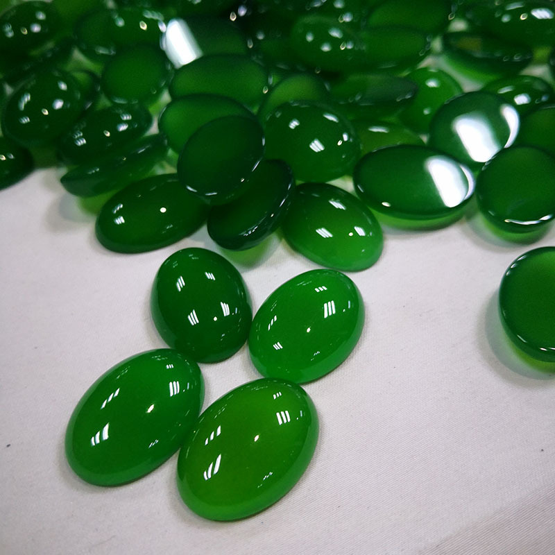 Huizhou excellent jewelry agate chalcedony green egg face ring bracelet necklace accessories factory wholesale