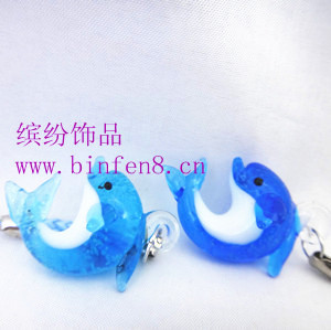 Supply glass crafts glass small jewelry colored glass luminous dolphin fish tank jewelry origin supply factory batch