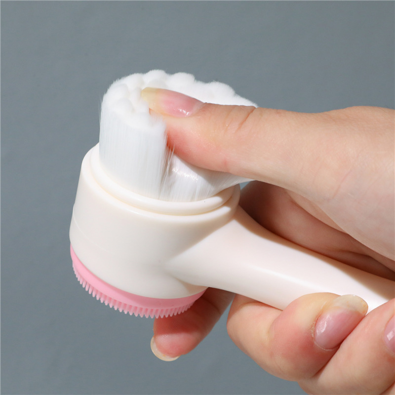 Double-Sided Face Wash Brush Soft-Bristled Silicone Face Wash Instrument Manual Face Wash Brush Douyin Face Wash Brush Deep Cleaning Pore Device