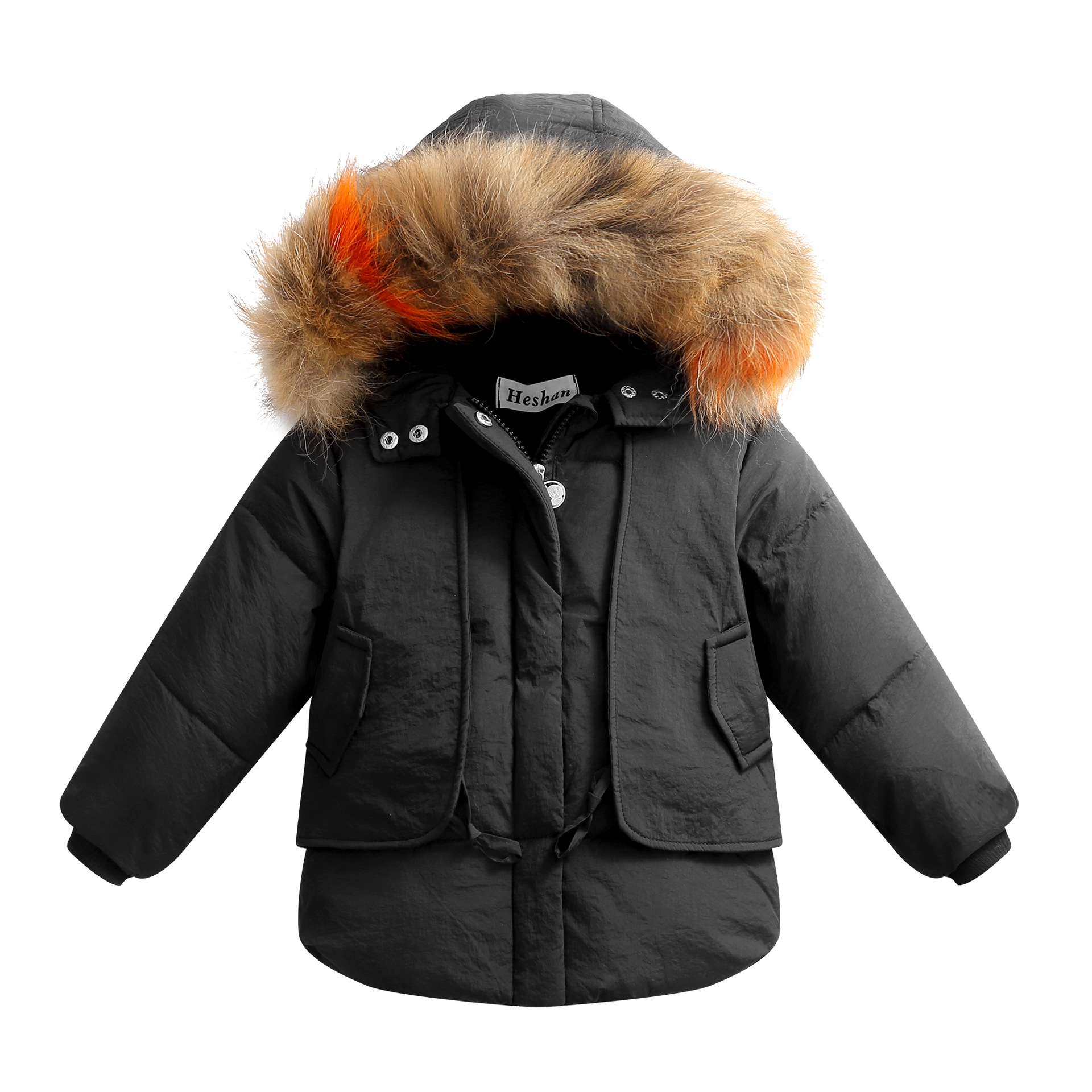 Children's Feather Velvet Silk Suit Children's Clothing Winter Warm Jacket Two-Piece Set Baby down Overalls Wholesale