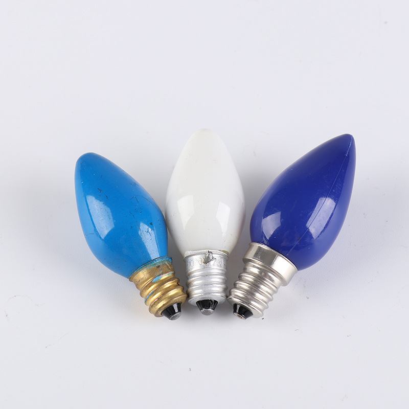 C7 color candle bulb pointed bulb E14 pointed bulb decorative bulb colored bulb holiday bulb