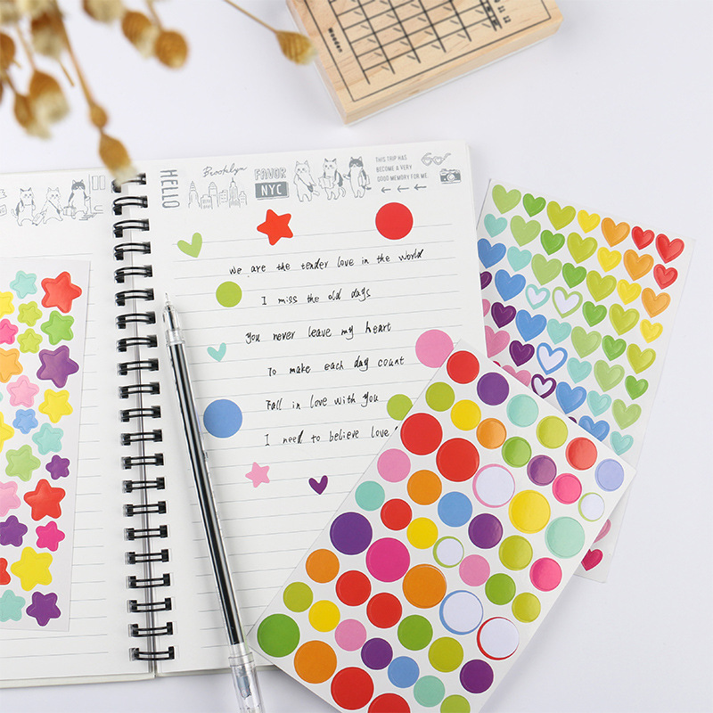 Sticker bulk color seal rainbow love Corner sticker single DIY photo album handmade accessories