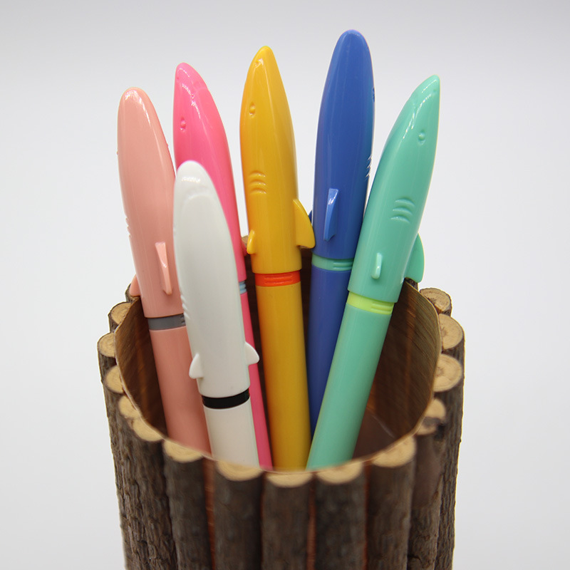 Factory supply cute cute shark shape pen student posture practice pen creative stationery printable logo