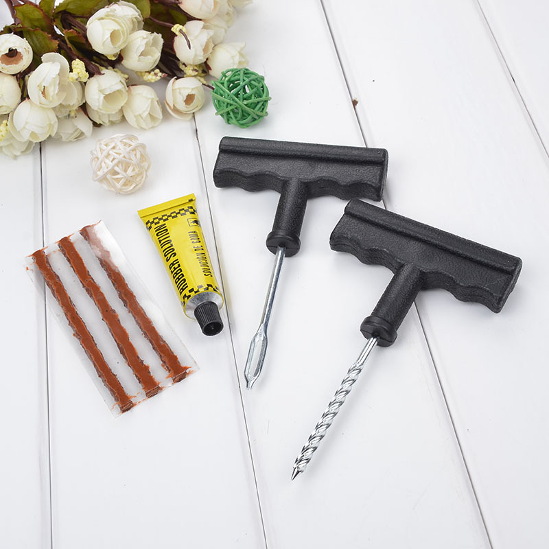 Car Tire Repair Tool Set Vacuum Tire Motorcycle Quick Tire Repair Strip 6-Piece Set of Repair Tools