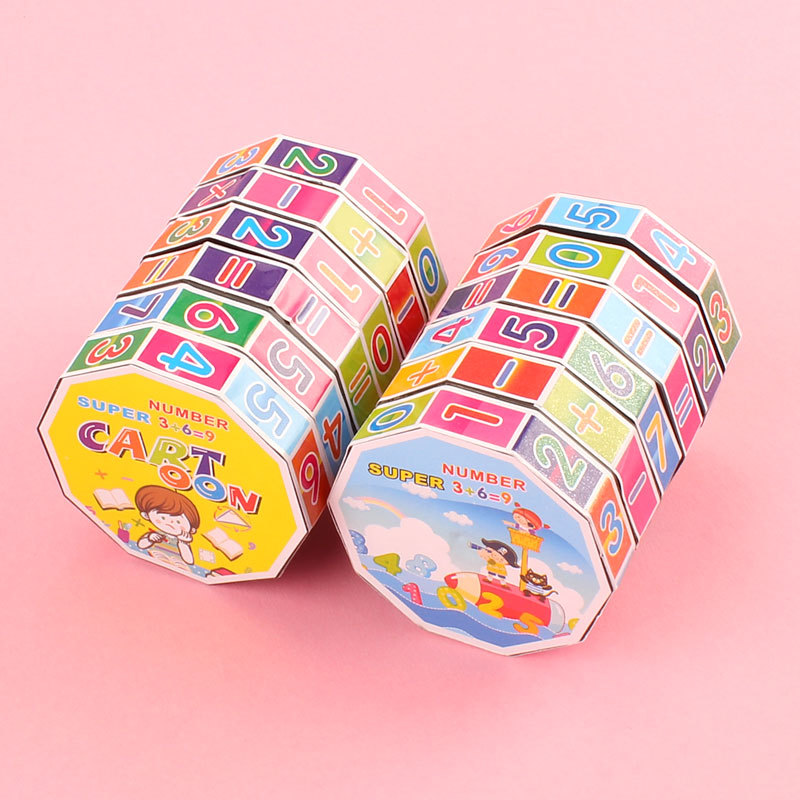 Cylindrical plastic Rubik's Cube children's digital Rubik's Cube educational toy cylindrical Rubik's Cube Hot Selling stall supply wholesale