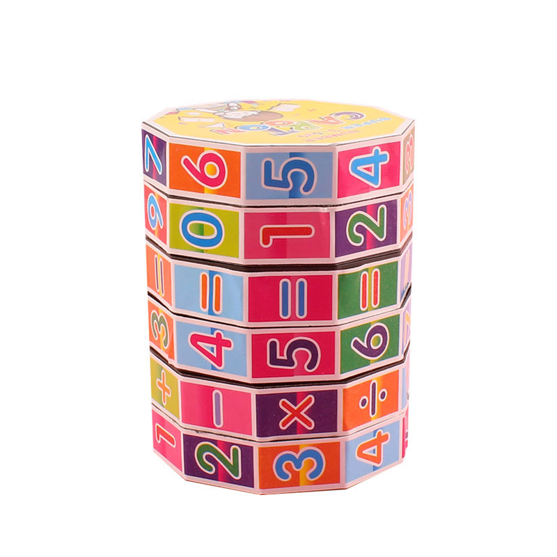 Cylindrical plastic Rubik's Cube children's digital Rubik's Cube educational toy cylindrical Rubik's Cube Hot Selling stall supply wholesale