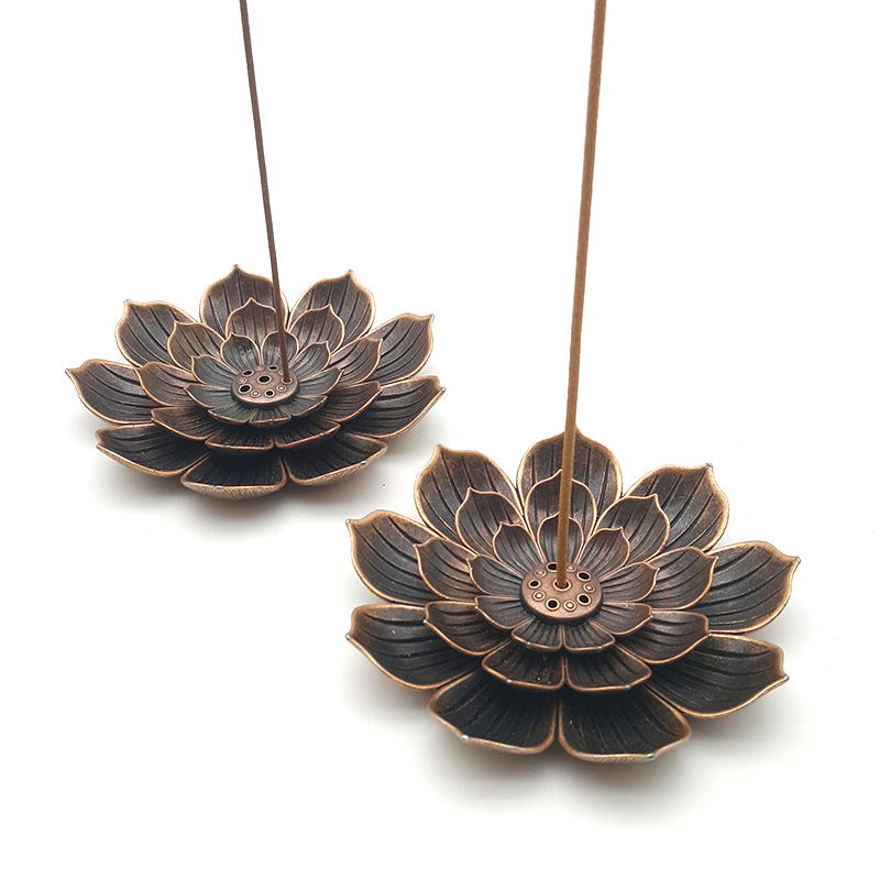 Alloy lotus incense holder Lotus porous line incense burner incense holder tea ceremony point incense plate incense holder gourd incense holder