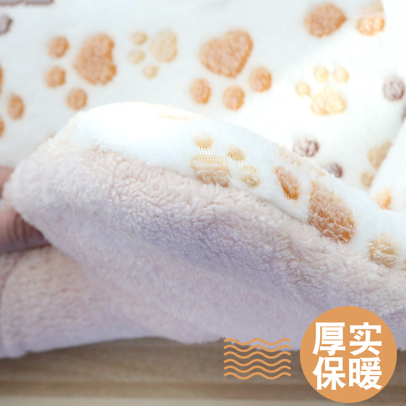 Thickened plush mat cat nest cat sleeping mat dog kennel coral fleece dog blanket plus cotton mat warm nest mat wholesale