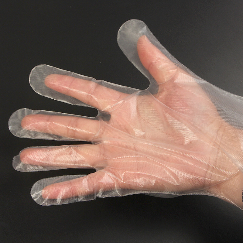 Disposable gloves independent packaging creative personality LOGO color pattern catering food PE plastic gloves wholesale