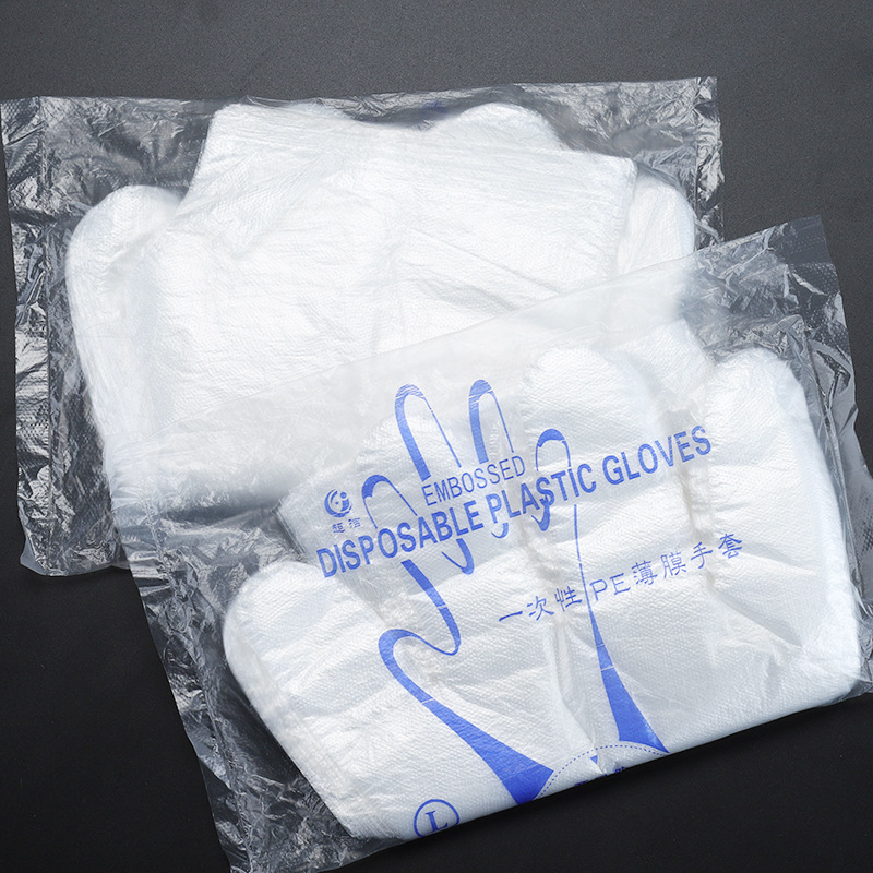Factory Direct Sales Disposable Gloves Food Catering Baking Beauty Salon Plastic Transparent Thickeneded Pe Gloves Wholesale