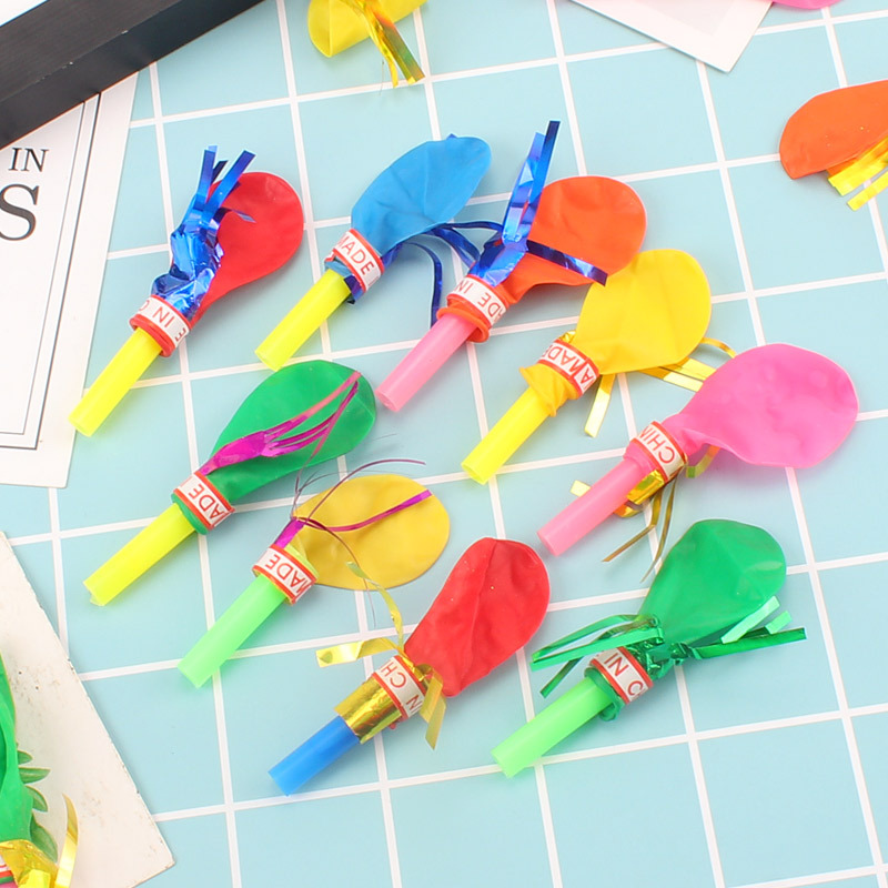 Gold Silk whistle balloon whistle balloon party supplies clown props children's educational stall toys wholesale