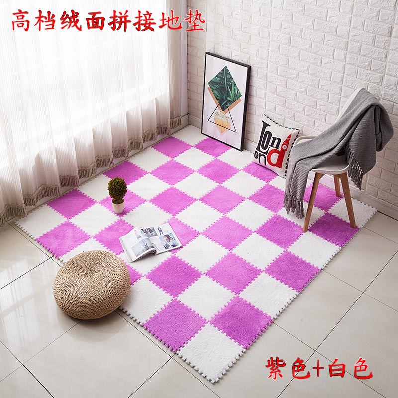 Thin 0.6cm Spliced Carpet Bedroom Full Plush Eva Foam Floor Mat Home Square Puzzle Floor Mat