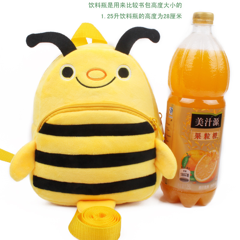 New Baby Small Schoolbag Kidsren's Backpack Anti-Lost 1 and a Half Years Old Female Baby Cartoon Small Backpack Traction Rope Bag