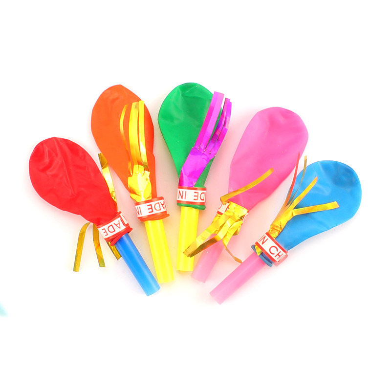 Gold Silk whistle balloon whistle balloon party supplies clown props children's educational stall toys wholesale
