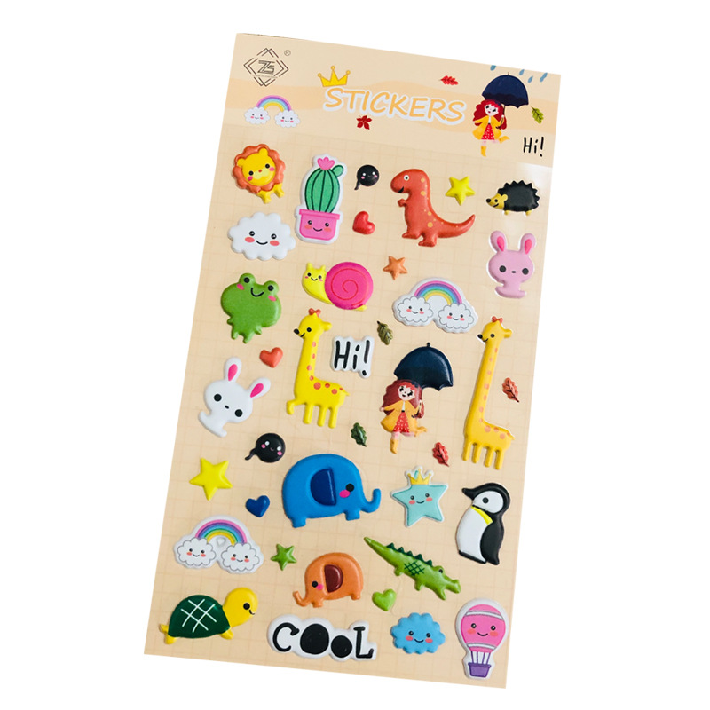Factory cartoon small animal bubble stickers wholesale foam 3D bubble 3D stickers