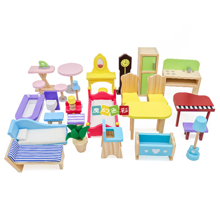 Manufacturer in Stock children's toy large play house simulation Villa wooden Princess House luxury doll house