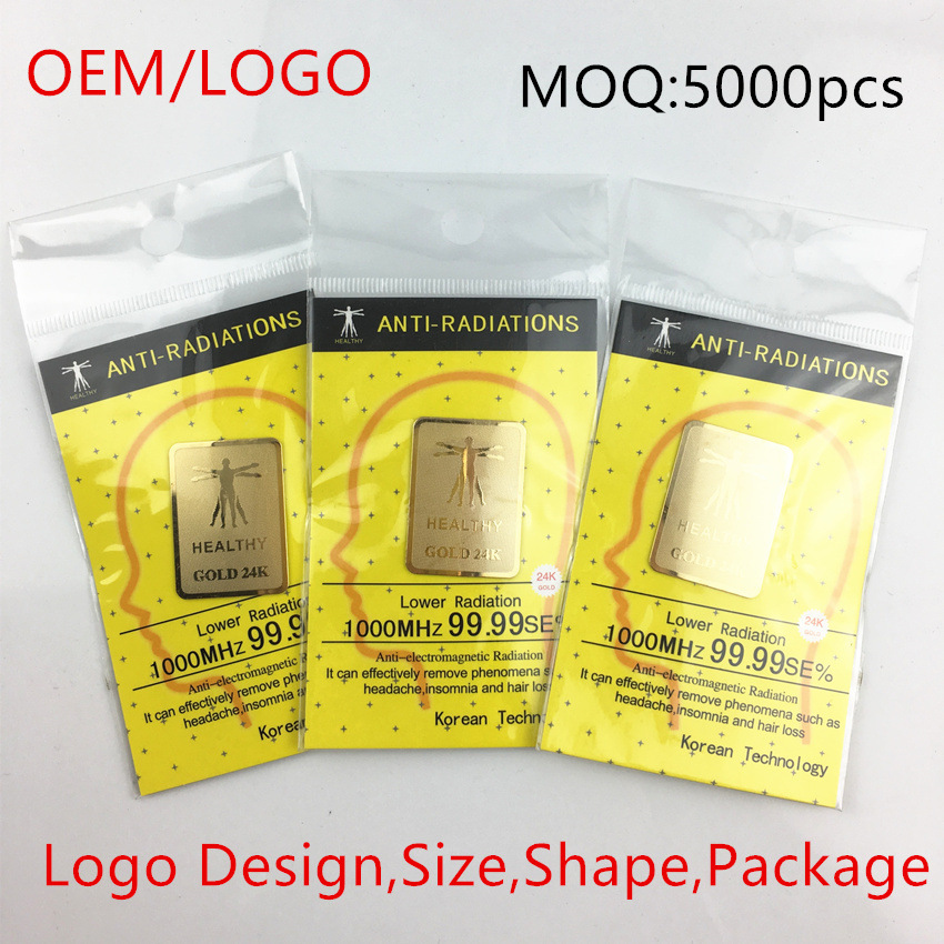 Стикеры против радиации из 24K золота, металлические стикеры для ювелирных изделий