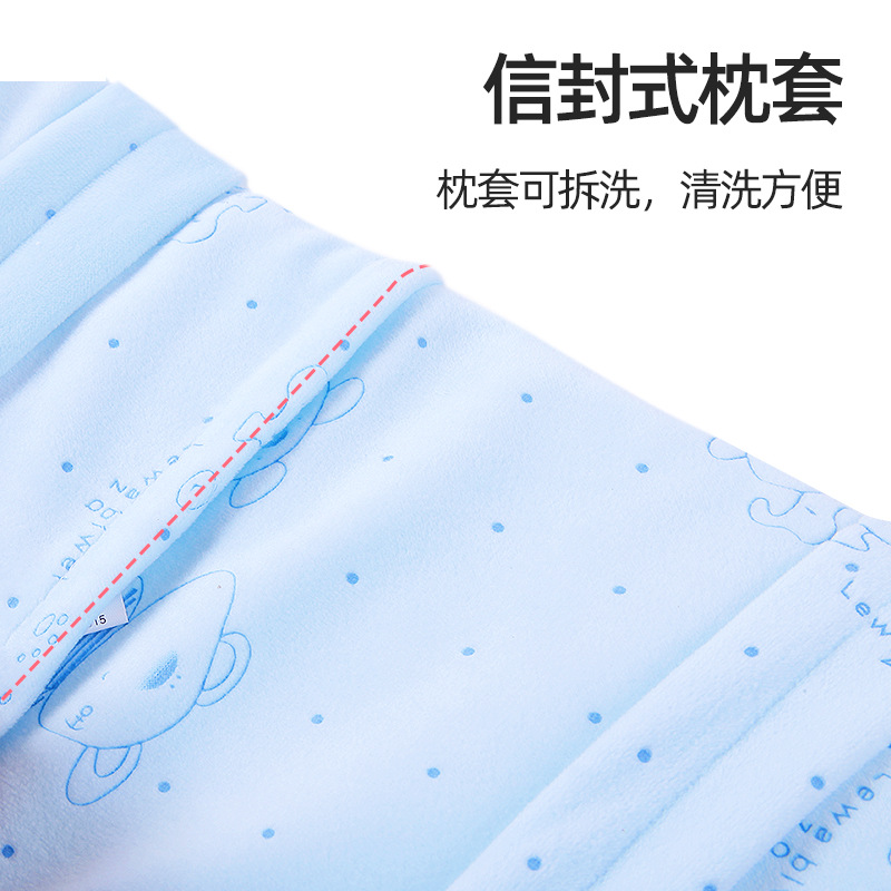 in stock baby pillow cartoon adjustable baby shaped pillow anti-deflection velvet breathable newborn flat headrest