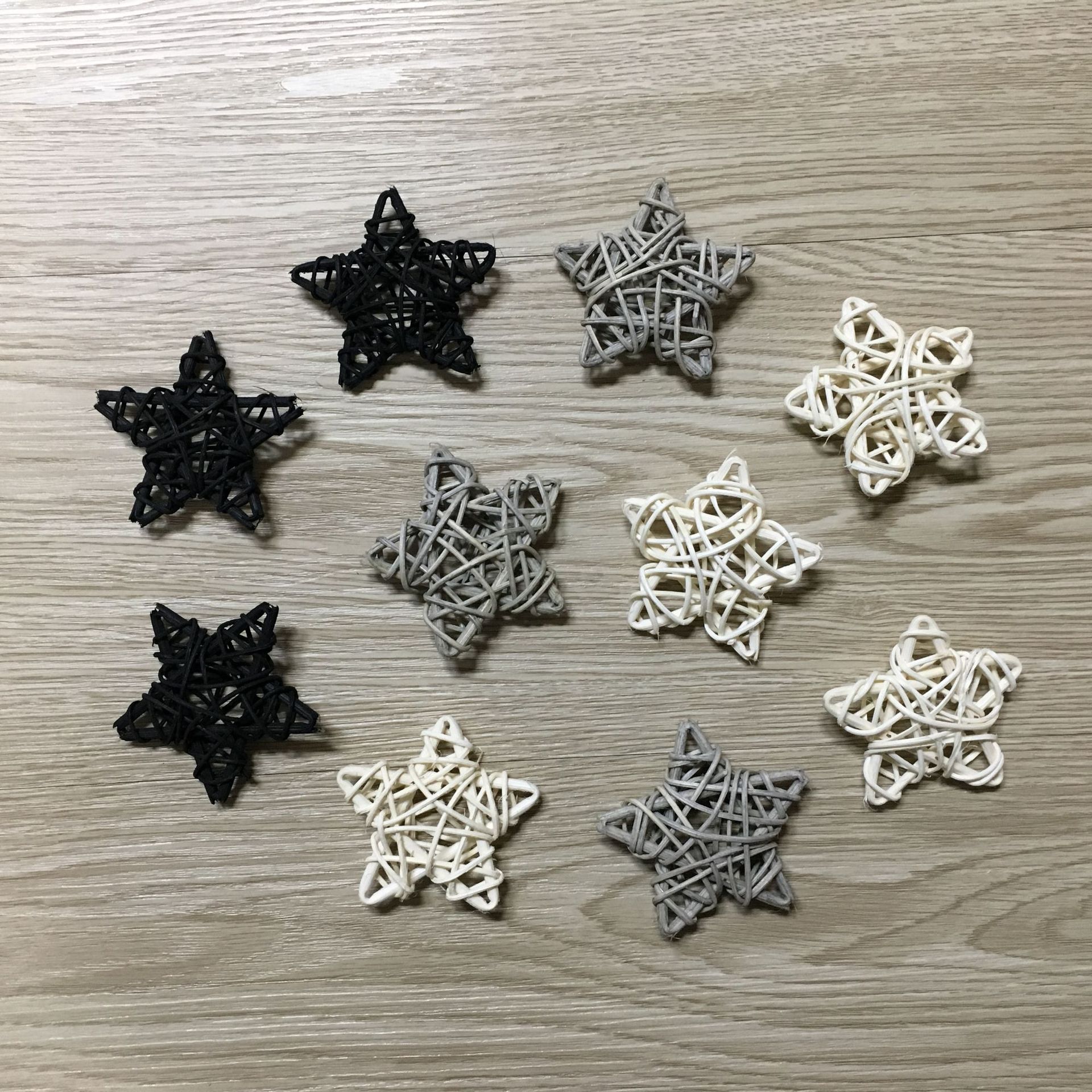 6cm rattan five-pointed star Christmas five-pointed star kindergarten classroom layout shopping mall decoration pendant