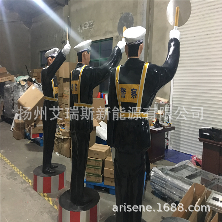 High quality FRP simulation police Road fake police model traffic simulation police slow-lifting word plate in stock