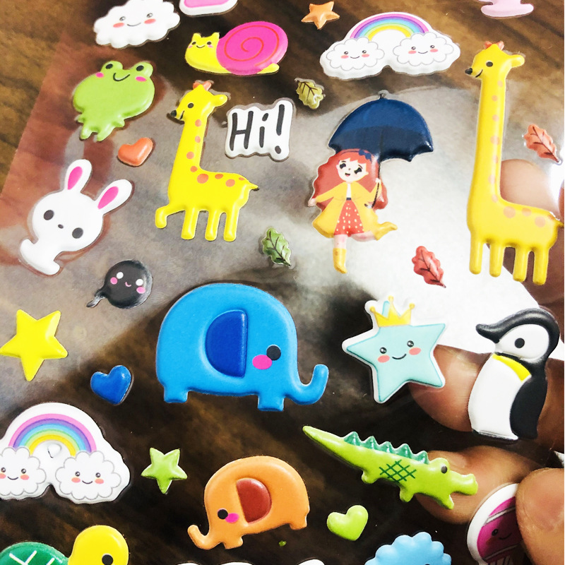 Factory cartoon small animal bubble stickers wholesale foam 3D bubble 3D stickers