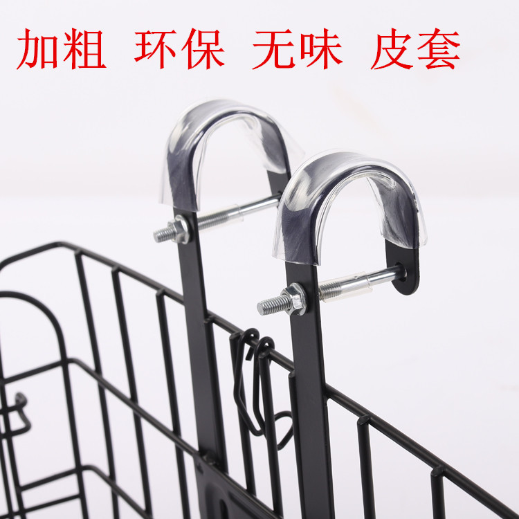 Factory Direct bicycle front and rear folding iron basket hanging blue mountain bike basket lengthened can be made