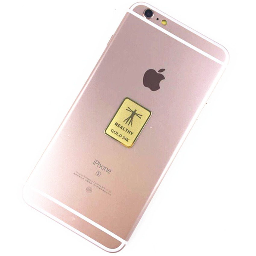 Amazon 24k double pattern radiation mobile phone stickers negative ion energy patch metal stickers jewelry EMR