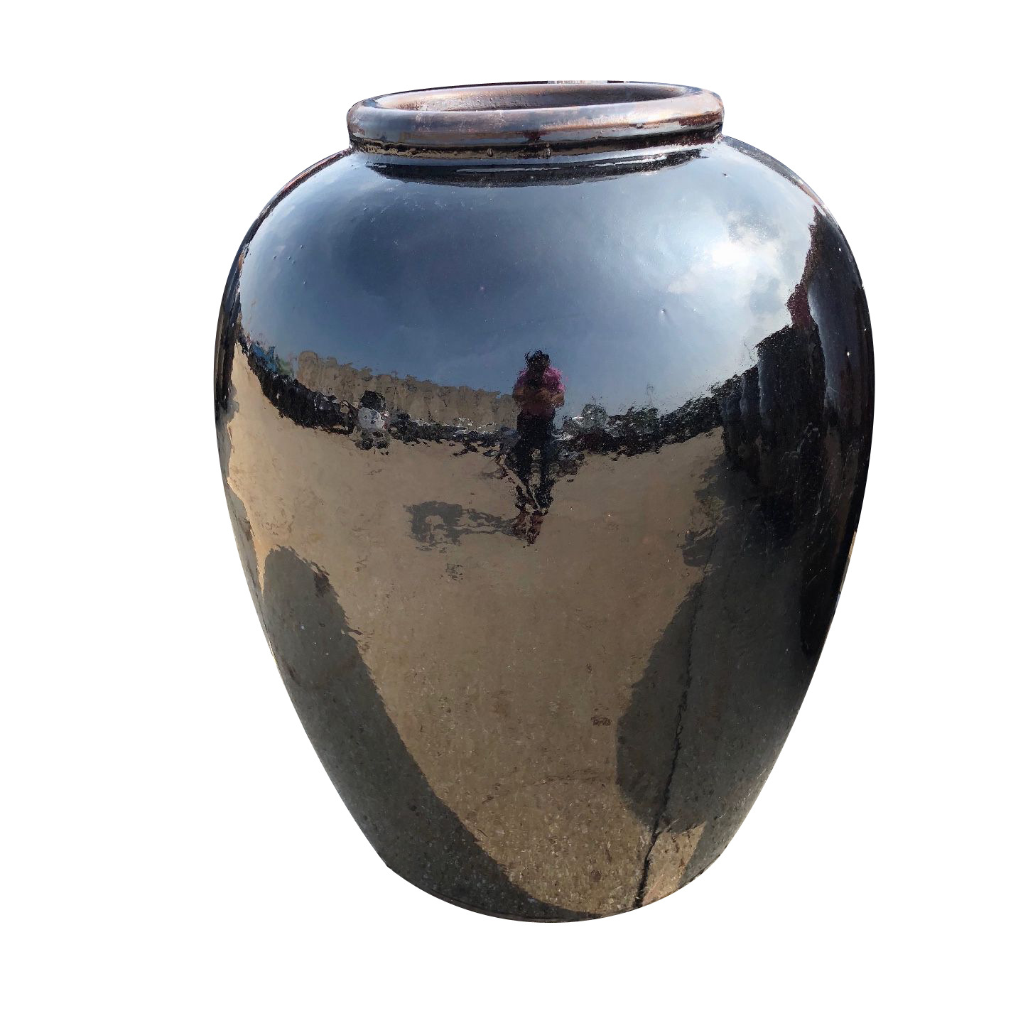 Manufacturers Supply 250kg Black Glazed Ceramic Large Wine Jar Fermentation Cylinder Earthenware Cylinder Wine Storage Cylinder 250kg Large Wine Cylinder