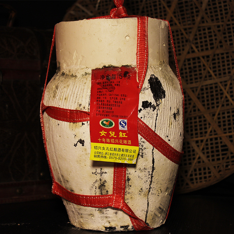 Daughter Red Wine Gift Box Jar Decorated Ten Years OLd 5 Liters OLd Wine Daughter Red 5L FLower Carving Wine Shaoxing Rice Wine
