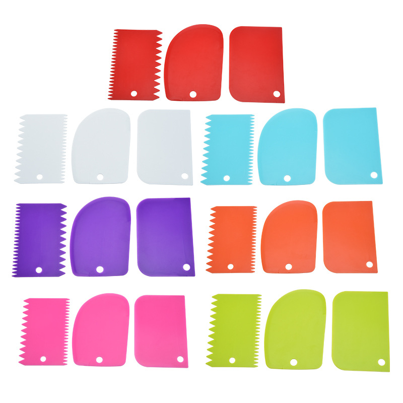 Three-piece cream scraper plastic dough scraper baking cutting scraper cake scraper decorating tool