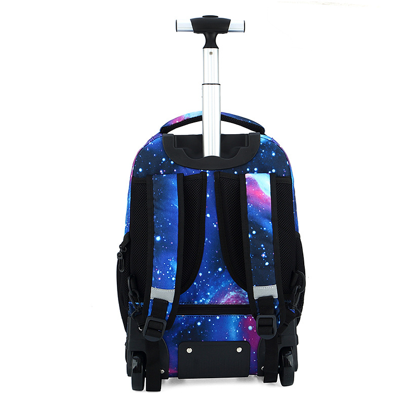 Junior high school students pull-rod bag boy travel backpack adult pull-rod travel bag for men and women 5-9 grades burden reduction