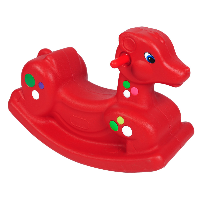 Wooden Horse children rocking horse baby baby rocking chair car kindergarten monochrome plastic one-piece rocking carriage outdoor toys