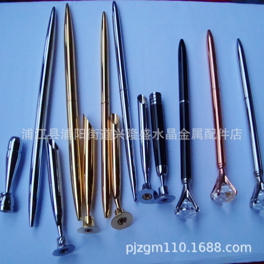 Copper pen insert metal table pen three-piece gift chrome silver large diagonal gold pen holder small table pen manufacturers