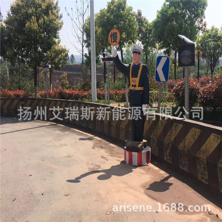 High quality FRP simulation police Road fake police model traffic simulation police slow-lifting word plate in stock