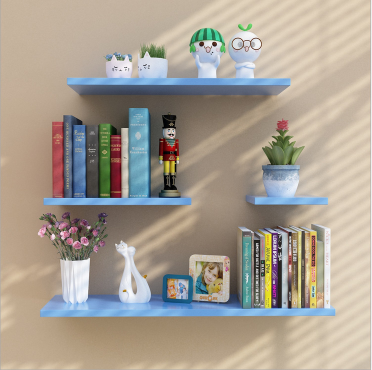 Simple Wall Shelf Living Room Jewelry Rack Wall Shelf Bookshelf Bedroom Wall Hanging Partition Storage Laminate