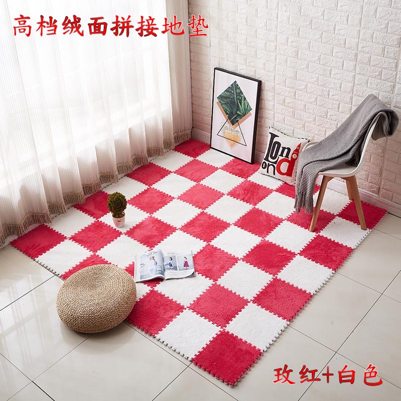 Thin 0.6cm Spliced Carpet Bedroom Full Plush Eva Foam Floor Mat Home Square Puzzle Floor Mat