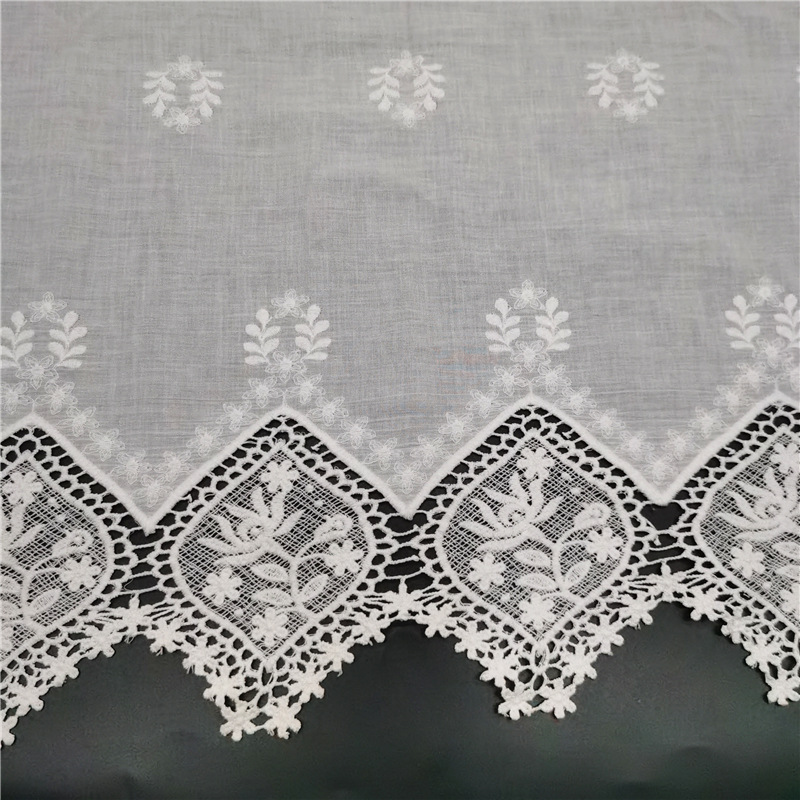 In stock supply cotton water soluble embroidery cloth 2024 hot sale dress fabric bilateral positioning lace