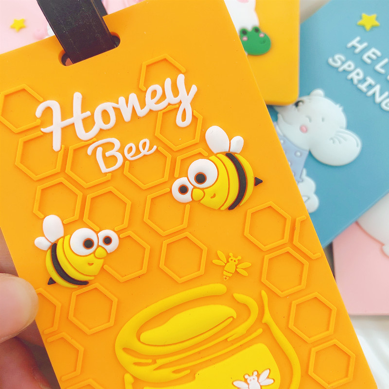Creative Pvc Soft Rubber Luggage Tag, Cute Cartoon Boarding Pass, Silicone Bus Card Holder, Travel Tag with Logo