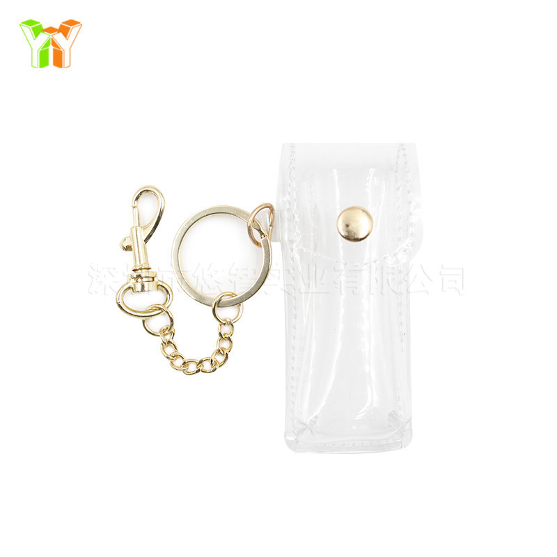 Ins Scandinavian Style Jelly Lipstick Leather Case Transparent Lipstick Cosmetics Bag Girls Bag Key Buckle