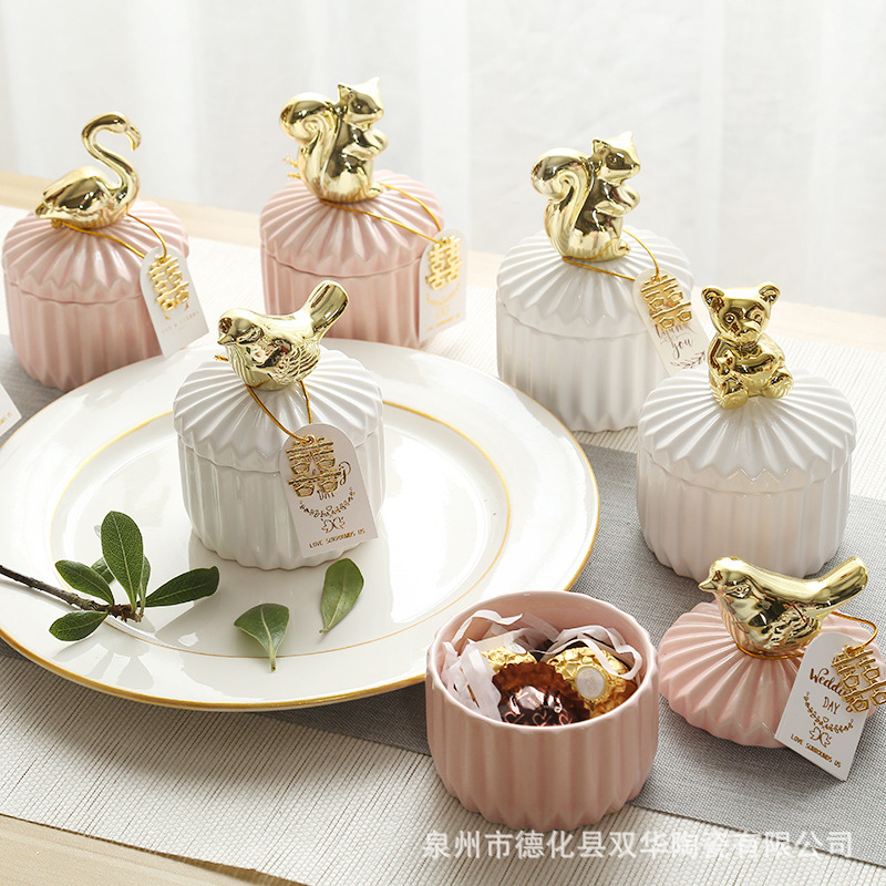 Скандинавская керамическая креативная коробка для хранения украшений туалетный столик домашний декор свадебная конфетница ручная подарочная коробка