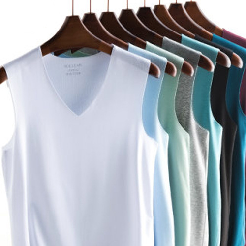 Жилет большого размера из ледяного шелка, бесшовная спортивная базовая футболка, летний тонкий жилет для мужчин