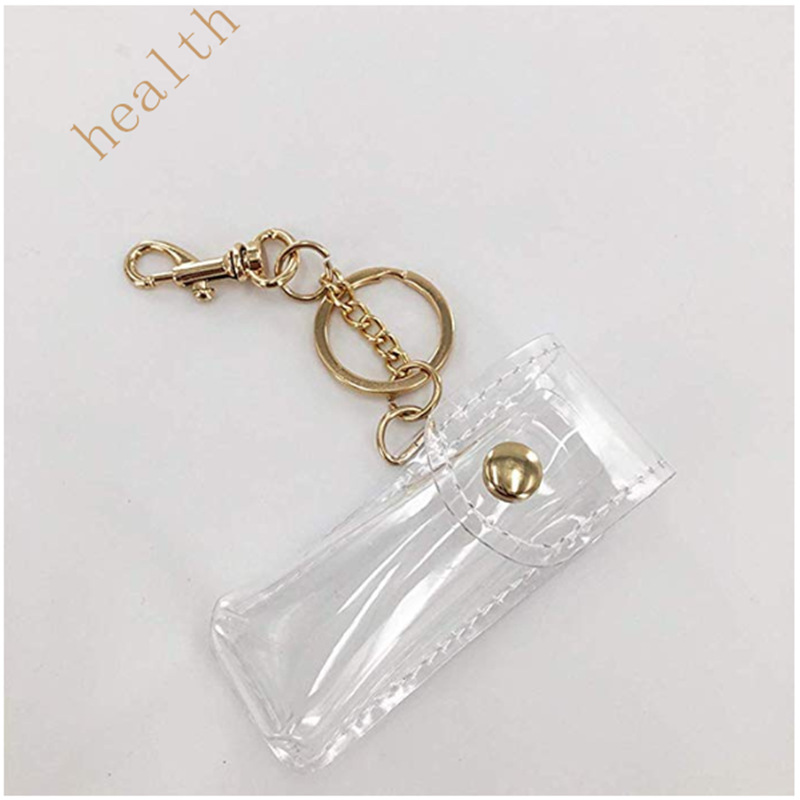Ins Scandinavian Style Jelly Lipstick Leather Case Transparent Lipstick Cosmetics Bag Girls Bag Key Buckle