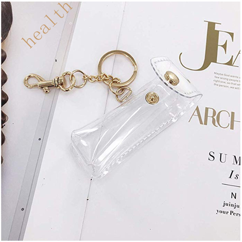 Ins Scandinavian Style Jelly Lipstick Leather Case Transparent Lipstick Cosmetics Bag Girls Bag Key Buckle