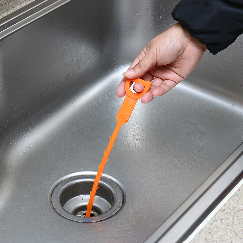 Hair cleaning hook barbed handle design sewer hair cleaning hook tri-color PP hair cleaner