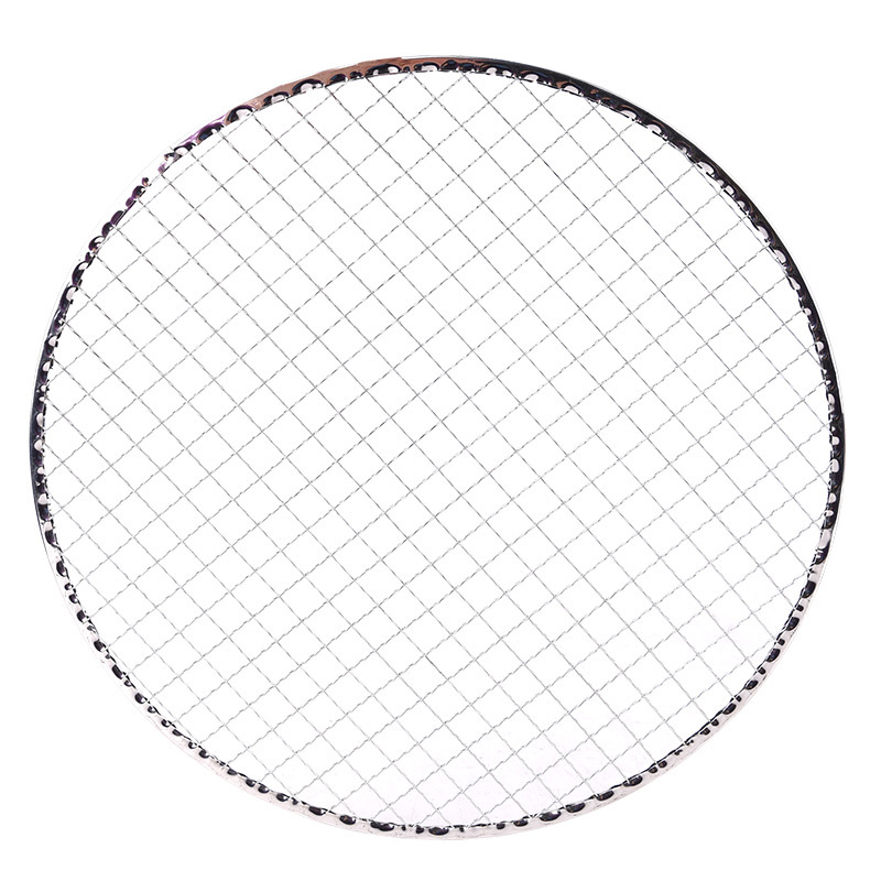 Factory direct disposable round wash-free grill net bold Korean-style edge convex barbecue net outdoor BBQ grill net