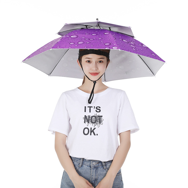 Umbrella cap head-mounted umbrella summer rain sun protection outdoor fishing umbrella cap head umbrella cap wholesale