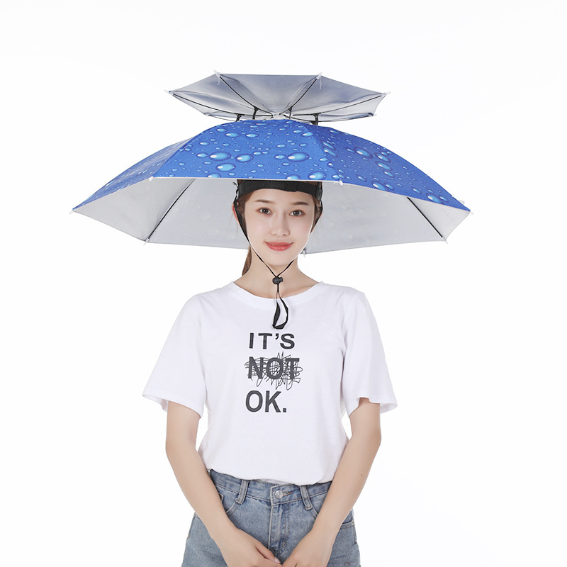 Umbrella cap head-mounted umbrella summer rain sun protection outdoor fishing umbrella cap head umbrella cap wholesale