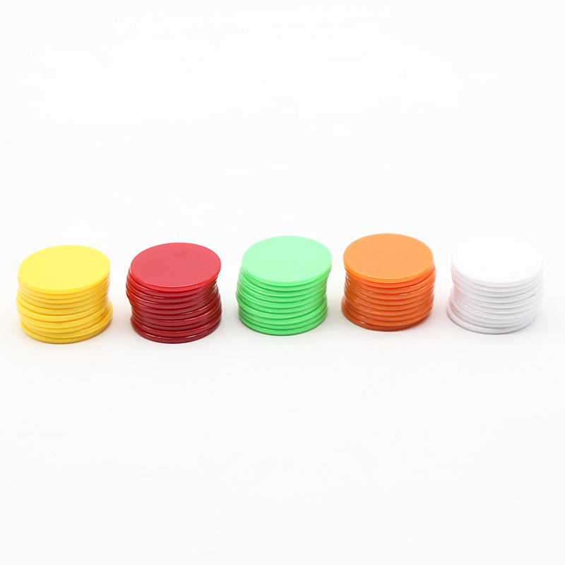 Chip token mahjong Texas plastic round card blank solid color chip piece color without face value game currency production