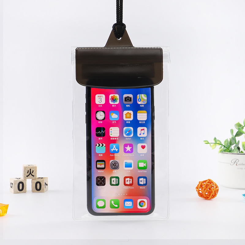 New Three-layer Sealed Velcro Inflatable Mobile Phone Bag Large Screen Outdoor Transparent PVC Airbag Protective Cover Floating