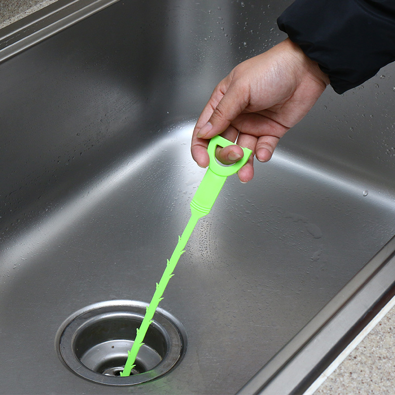 Hair cleaning hook barbed handle design sewer hair cleaning hook tri-color PP hair cleaner